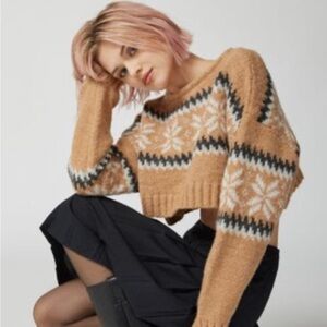 UO Turner Cropped Fair Isle Sweater